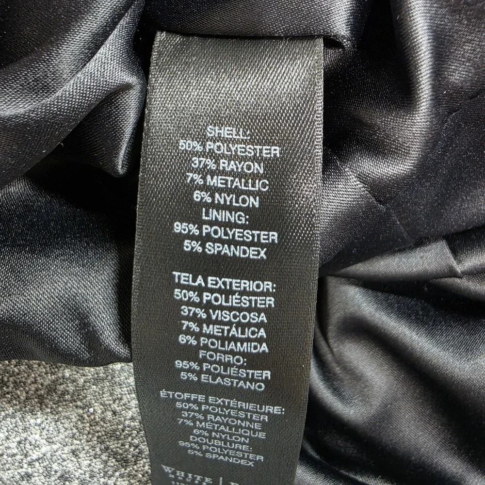 WHBM NWT Grey Metallic Sleeveless Belted Tulip Dress Pockets Sz 2 Cocktail Glam - Picture 7 of 13